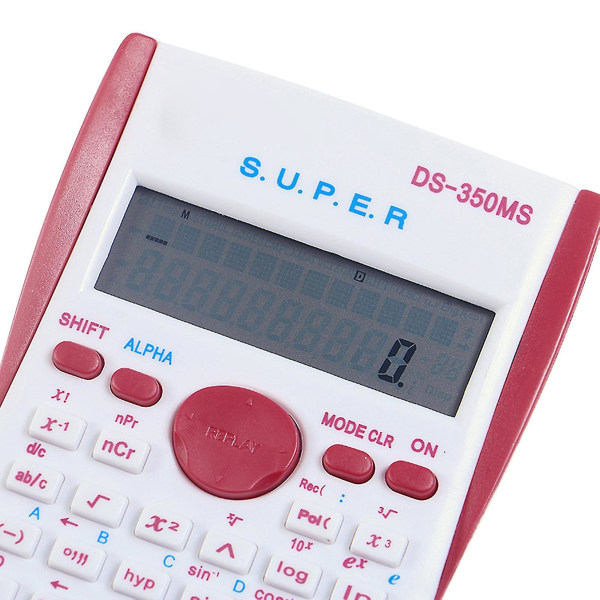 Bærbar studentvitenskapelig kalkulator 2-linjers display 240 funksjoner elektronisk Pink
