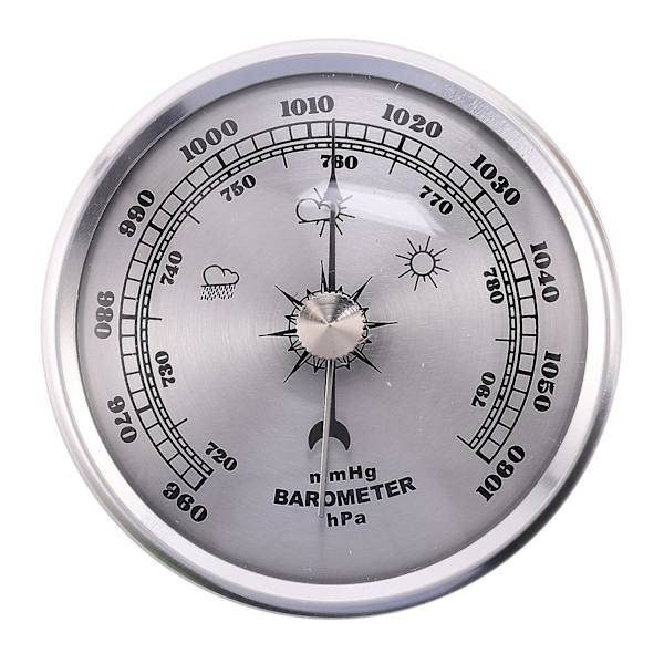 Väderstation med tryckmätare, väggmonterad barometer i metall, multifunktionell termometer