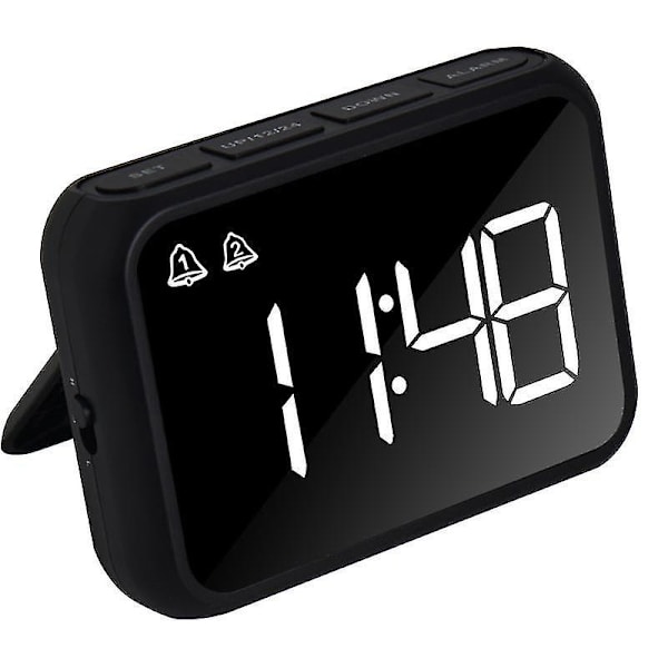 Digital vekkerklokke for soverom, tre lysstyrke-dimmere, temperatur, snooze, justerbar alarmvolum