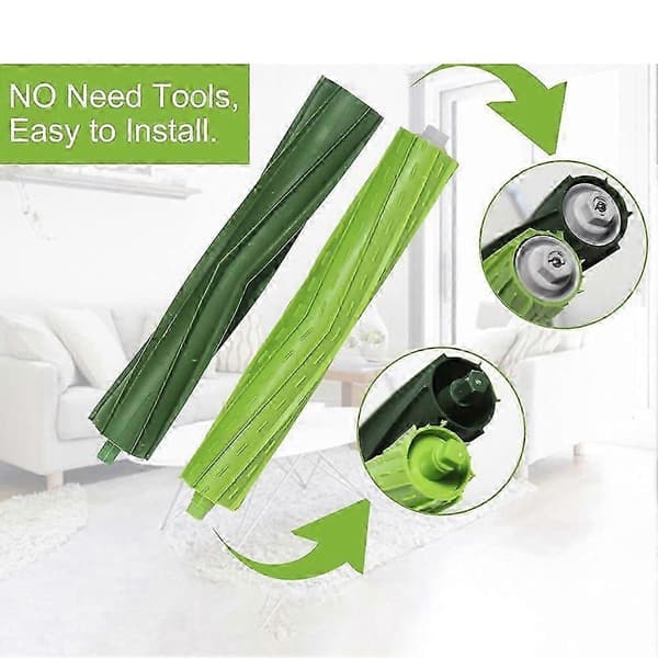 2 sett med erstatnings gummivalsbørster for iRobot Roomba i3 i3+ i6+ i7 i7+ i8+ Plus E5 E6 E7 støvsuger deler js