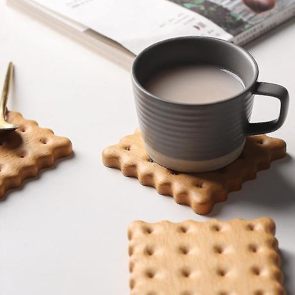Hmwy-1pc Träkex Platsmatta Kopphållare Fyrkantig Kakform Trä Dryck Underlägg Bricka Tekanna Mugg Platsmattor Hem Matsal Bordsdekor