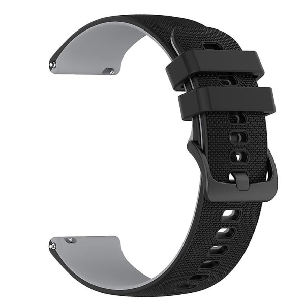 Garmin Venu2 Plus/venu Sq/vivomove Grid Texture Silikoni watch ranneke 20mm kaksivärinen ranneke Black Grey