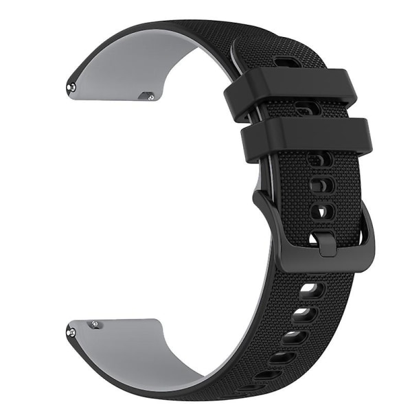 Garmin Venu2 Plus/venu Sq/vivomove -ruudukkoinen silikoniranneke 20 mm, kaksiväri Black Grey