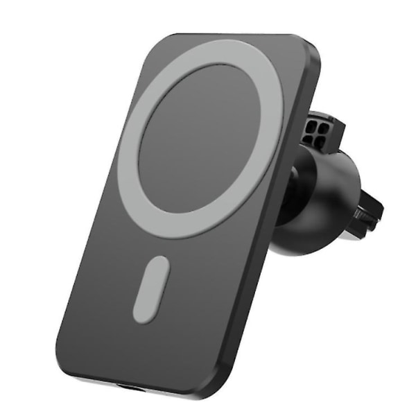 Svart 15w magnetisk trådlös billaddare för Iphone 12 Mini Pro Max Snabbladdning Mobiltelefonhållare
