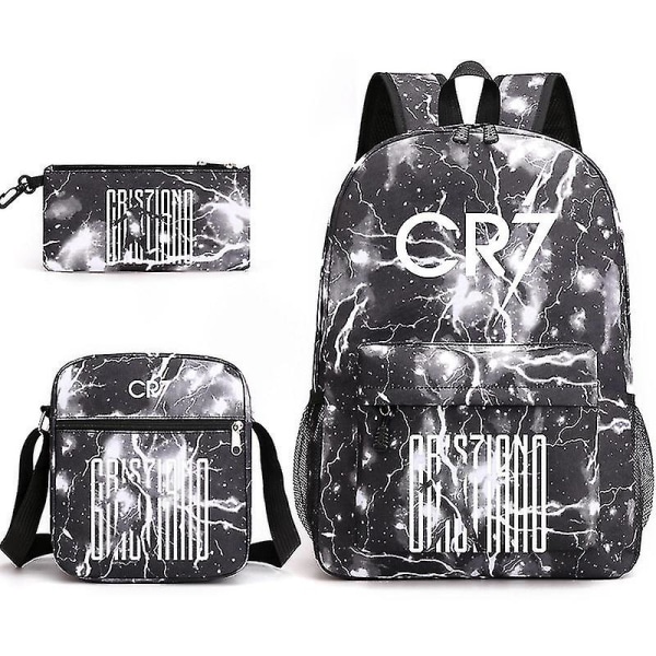 Fashion Cr7 3pcs Sæt Rygsæk Mochila Nye Studerende Kapacitet Skole Tasker Bogtaske Rejsetaske M 3 Only satchel