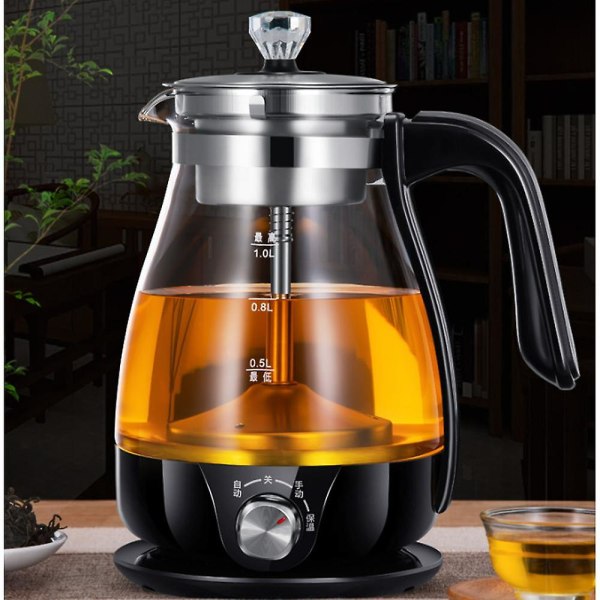 Vattenkokare i glas 1l 600w, Elektrisk vattenkokare med varmhållningsfunktion. Löstagbar sil och filter.