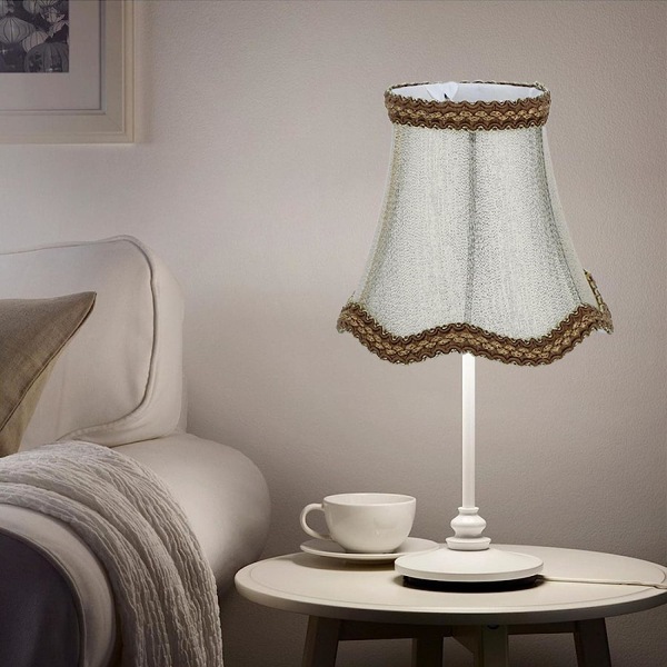 Ljuskrona lampskärm, 6 st Skrivbordsbordslampa Cover Tygskärm Tillbehör
