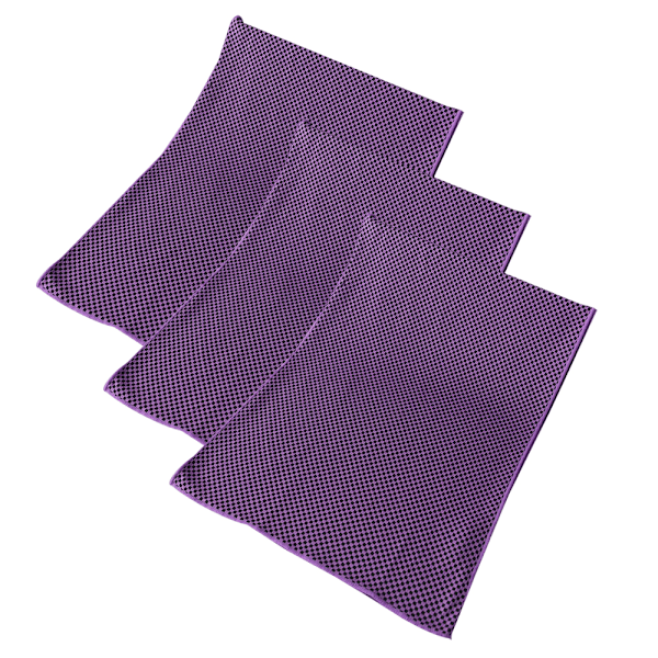 Håndklæde 3-pak forfriskende håndklæde - Letvægts mikrofiberhåndklæde til fitness, træning, sport og sved - Hurtigtørrende håndklæde Purple