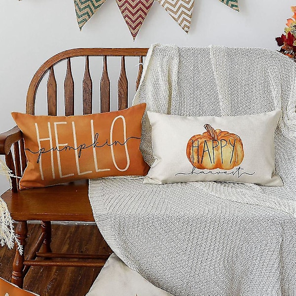 Höstdekor Lönnlöv Kuddfodral, 12 X 20 Kuddar Höst Thanksgiving Kuddfodral För Soffa