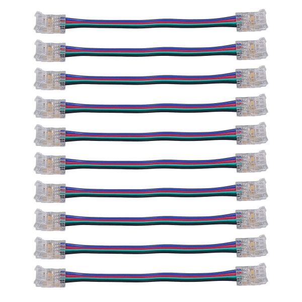 10 st LED-remsanskopplingssats 4-polig 10 mm Snabbkoppling Hög Kompatibilitet LED-remstillbehör