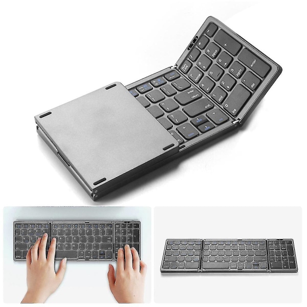 B089 Bærbar Tri-fold 81 Taster Bluetooth Tastatur Hjemmekontor Trådløst Tastatur Med Talområde--