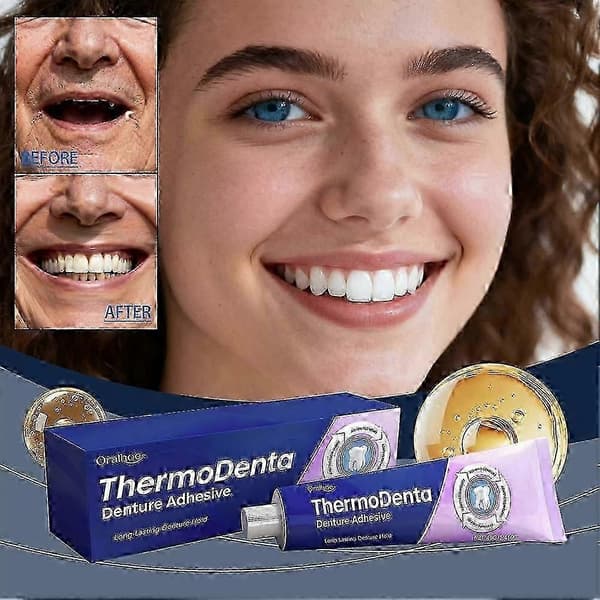 Thermodenta Proteseklæbemiddel Stærkt Hold Oral Proteselim 40Ml 3Pcs