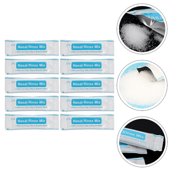 40 förpackningar Nässaltpaket Nässköljblandningspaket Nässköljsalt Saltlösningspaket Bärbar nässköljblandning