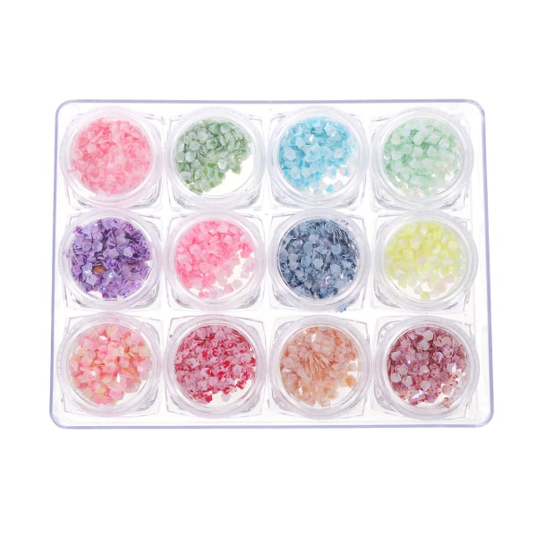 12 Boxes Nail Marble Slice Nail Art Decor Sequins 3d Charm N