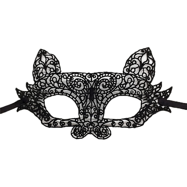 Cool Cat Maskerad Mask, Kvinnors Katt Mask Söta Venetianska Spets Mask För Halloween