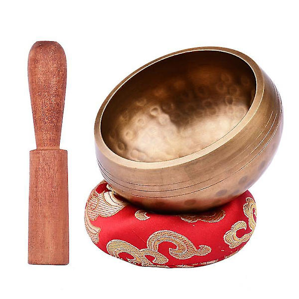 Tibetansk Syngeskål Sæt Med 8cm/3inch Håndlavet Metal Lyd
