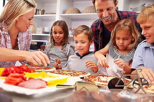 Pizza sykkel sykkelformet kutter rustfritt stål pizzakutterhjulrull