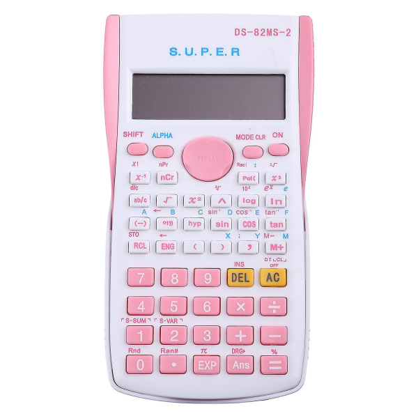 Kannettava opiskelijan tieteellinen laskin 2 rivin näyttö 240 toimintoa elektroninen Pink