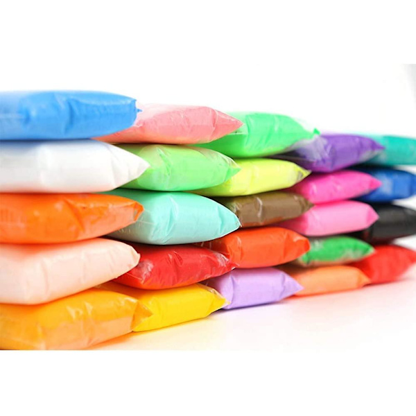 24 farver lufttørrende ler magisk børneler ultralet modellering ler kunstnerstudie plasticine legetøj sikkert og ikke-giftigt modellering ler