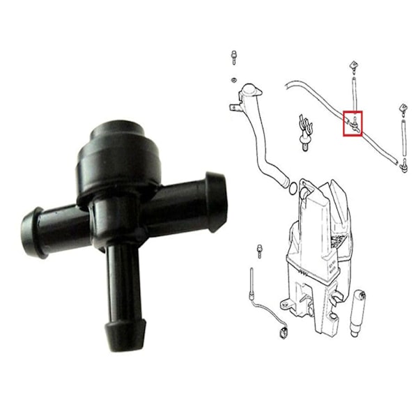 Vindrutespolarrör T-koppling för Ventil 9178895 för Volvo C30 C70 S40