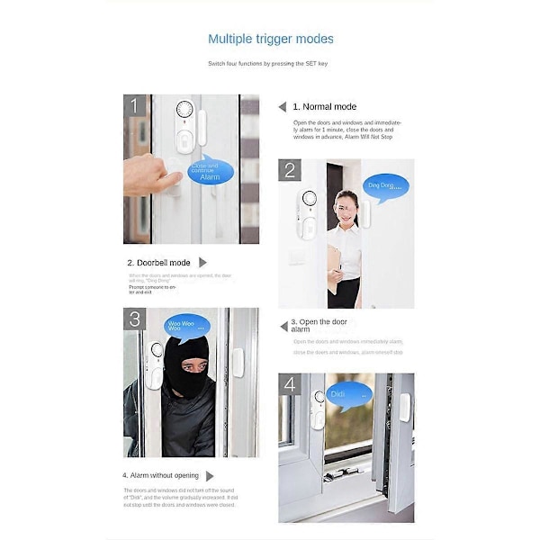 Dörröppningslarm Smart Dörr- och Fönstersensor Smart Hem Dörrdetektorer Dörr- och Fönsterinbrottslarm