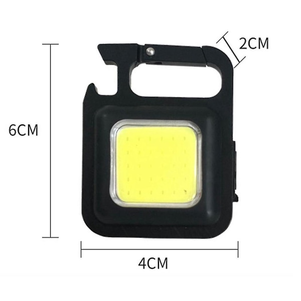 Mini LED-ficklampa USB-uppladdningsbar LED-lampa 4 lägen Nyckelring Arbetslampa Liten ficklampa Korkar