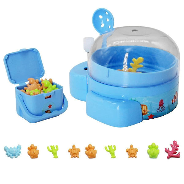 Fiskelekar, springwind-up leksaker med mini fiskenät förvaringslåda, låt oss gå spel