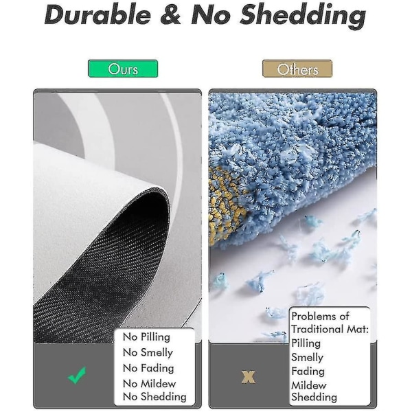 Wekity Myk Diatomé Leire Absorberende Gulvmatte Sklisikker Bad Fotskammel Hurtigtørkende Sklisikker Matte 29,5*17in 75*45cm