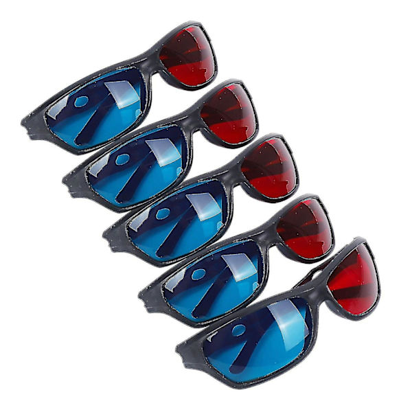 5x punaiset ja siniset anaglyfidiset 3D-näkölasit TV-peleihin ja DVD-levyille