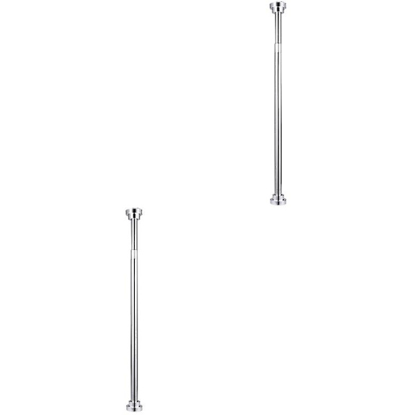 2 st 55 cm till 85 cm justerbar spänningsstång i rostfritt stål för kläder / handdukar / gardiner (silver)