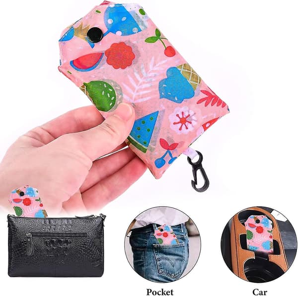 Genanvendelige Indkøbsposer - 10 stk. Foldbare Indkøbsposer i Pose - Forstyle Random