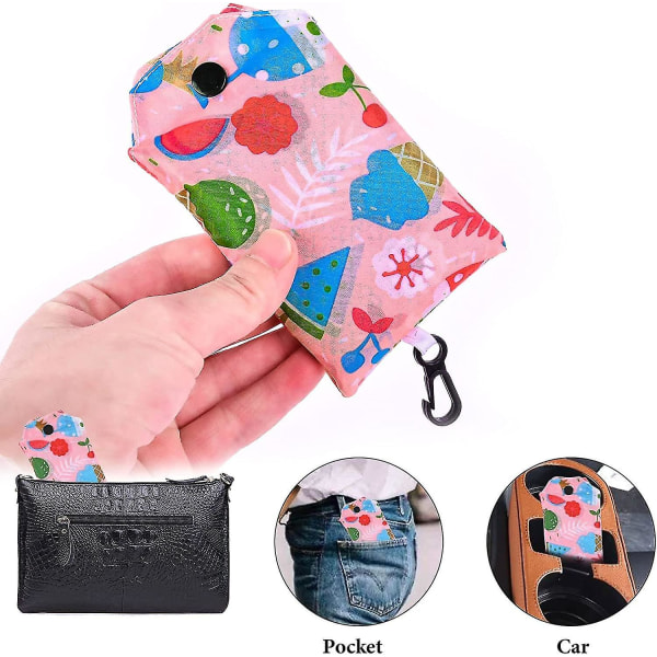 Handleposer Gjenbrukbare Handleposer 10stk Foldbare I Lomme Matvareposer Forstyle Tilfeldig