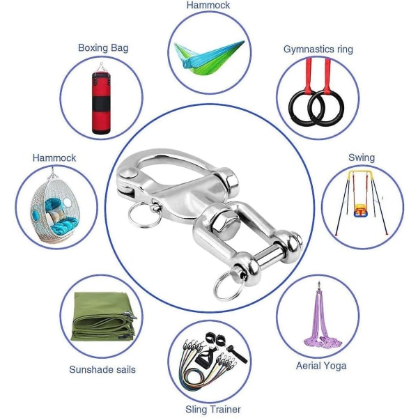 Sving krog drejelig shackle til ophængning af gynger og hængekøjer