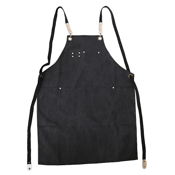 Unisex Vattentät Canvas Arbetsförkläde Snickare Förkläde Med 3 Fickor