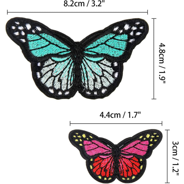20 stk Butterfly Strykelapper - Brodert Sy Applikasjonsreparasjonslapp