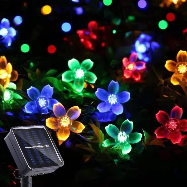 Höstkampanj,solar Cherry Blossom Fairy String Lights 50led 8 Mönster Vattentät Utomhus Trädgård Jul uteplats Inomhusdekoration Fyra färger [en