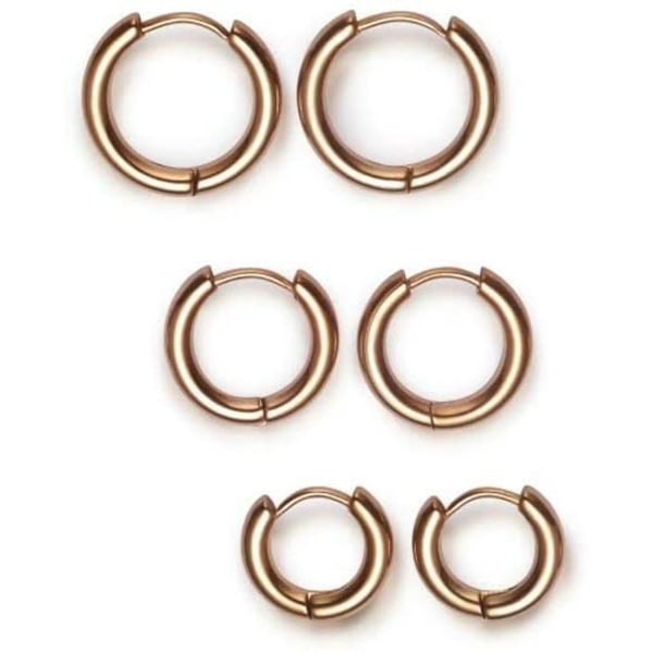 Brand X Creoler i kirurgiskt rostfritt stål 8 mm 10 mm 12 mm Rose Gold-8/10/12mm