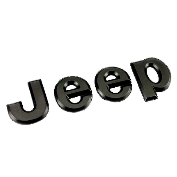 Matt Svart Jeep 3D Merke Klistremerke For Frontgrill Panser Merke Emblem Panser Eller
