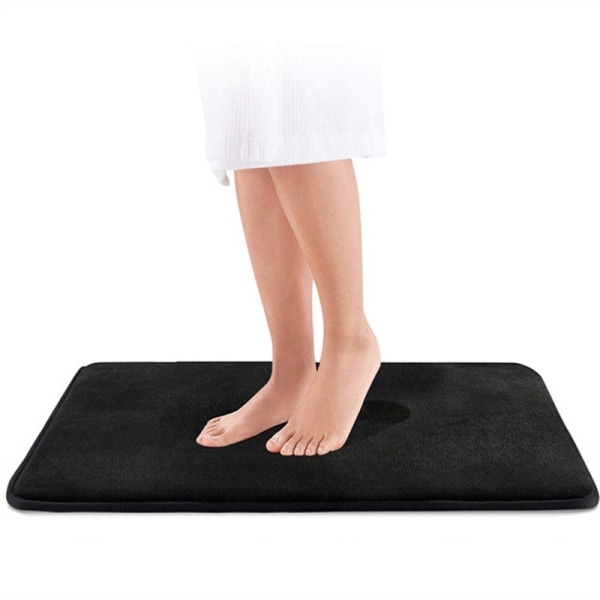 Bademåtter til badeværelse skridsikre - Sort 17\" x 24\" Memory Foam Badeværelse black