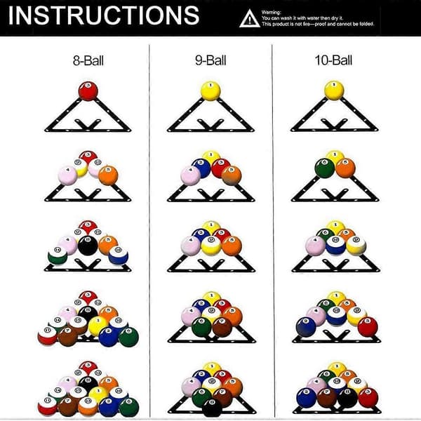 6 stk. Magic Ball Rack Billiard Trekant Kø til Magic Ball Rack