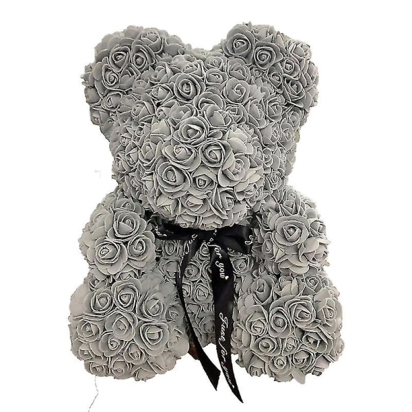 Timubike 2022 Dropshipping 40cm Rose Bear Hjerte Kunstig Blomst Rose Teddy Bear For Kvinner Valentinsdag Bryllup Bursdag Julegave Pink red 25CM