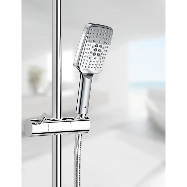 Dusjhode, universelle dusjhoder Håndholdte høystrøms 6 sprayer  Vannbesparende Stort firkantet dusjhode erstatning - krom e7aa | Fyndiq