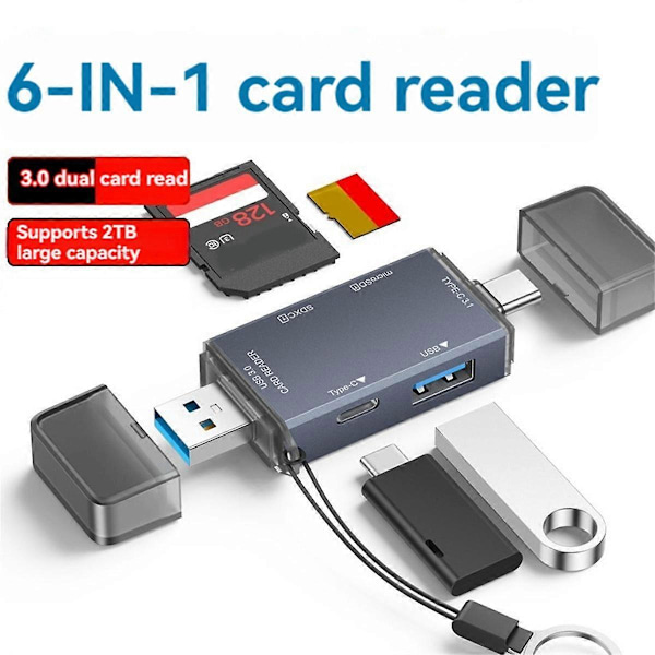 Kortinlukija USB3.0 SD TF -kortinlukija USB-keskitin PC-kannettavalle SD-kortinlukija Älykäs muistikortinlukija