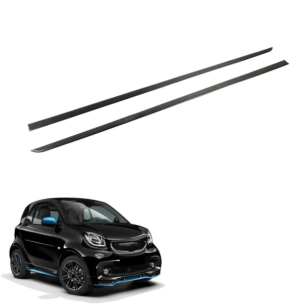 Karbonfiber bil sidedør karosseri støpelist sidebeskytter strimler trim for Smart 453 Fortwo 2-dørs