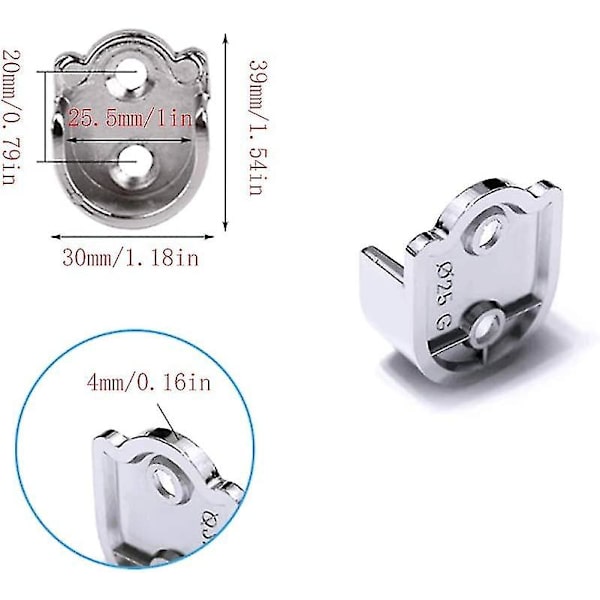 Hengende skinnebraketter Rund klesskaprør Sink legering U-formet gardinstang (25mm)