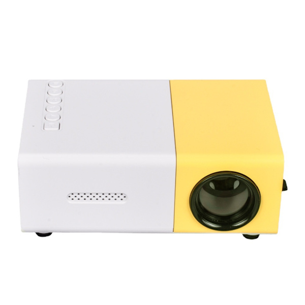 Miniprojektor, bærbar projektorstøtte Full HD 1080p, filmprosjektor yellow