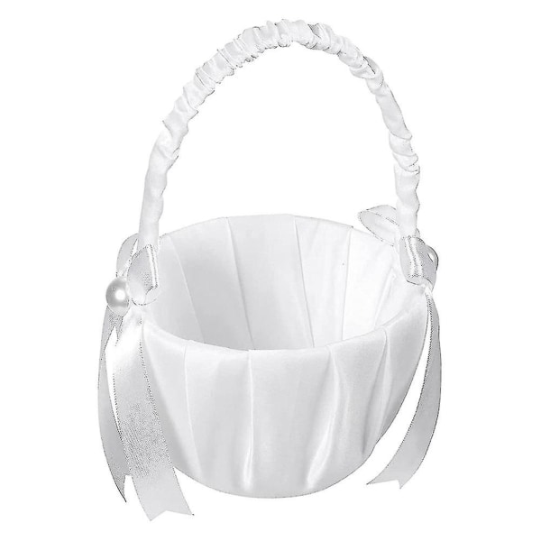 2-pack Bröllops Satinblomkorg, rosett Fest Rosblomkorg