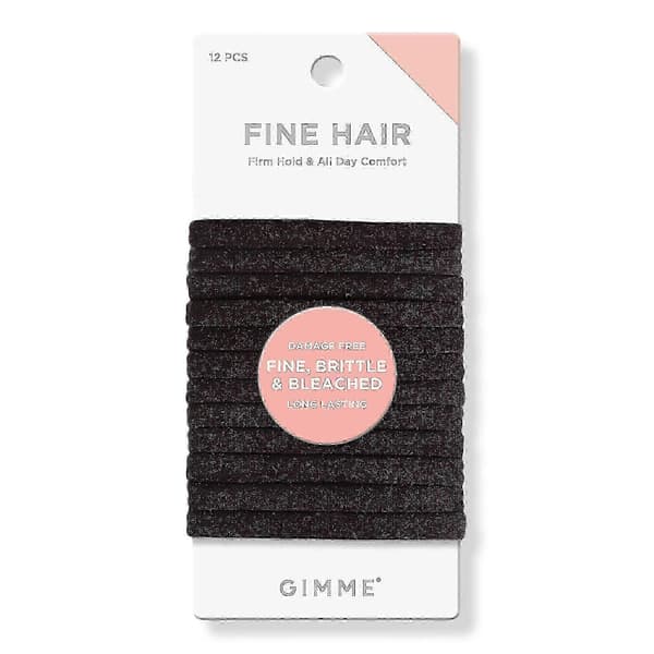 Gimme beauty fine hair sorte elastikker, 12 stk