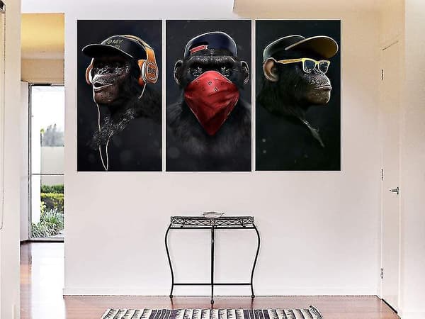 Wise Monkeys Canvas Wall Art Print Canvas Prints För Vardagsrum