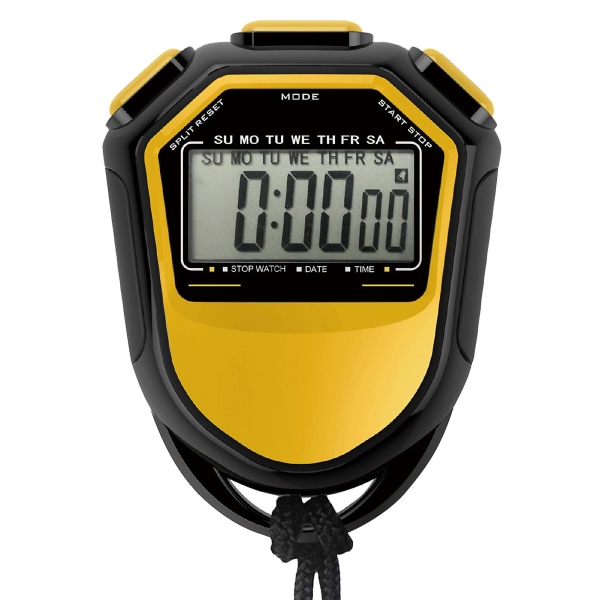 Vattentät stoppur Digital handhållen LCD-timer Kronograf Sportdisk med rem för simning Löpfotbollsträning